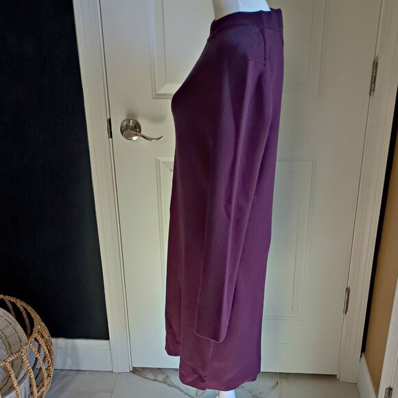 BANANA REPUBLIC PLUM CREW NECK SWEATER DRESS - Picture 3 of 6